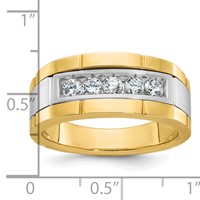 IBGoodman 14K Two-tone Five Stone Polished and Satin Men's Ring Mounting view 3