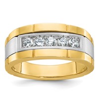 IBGoodman 14K Two-tone Five Stone Polished and Satin Men's Ring Mounting view 1