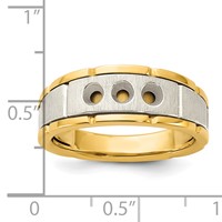 IBGoodman 14K Two-tone Three Stone Prong Set Men's Ring Mounting view 3