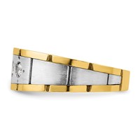 IBGoodman 14K Two-tone 0.25 Carat Lab Grown Diamond VS SI+ G+ Complete Three Stone Men's Ring view 3