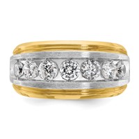 IBGoodman 14K Ring with White Rhodium 1.50 Carat Lab Grown Diamond VS SI+ G+ Complete Satin Men's view 4