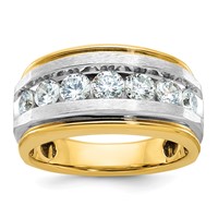 IBGoodman 14K Ring with White Rhodium 1.50 Carat Lab Grown Diamond VS SI+ G+ Complete Satin Men's view 1