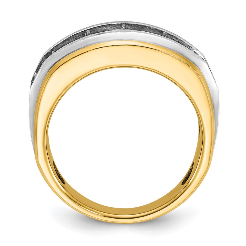 IBGoodman 14k with White Rhodium 2 carat Lab Grown Diamond VS/SI+ G+ Complete Satin Men's Ring
