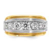 IBGoodman 14K Ring with White Rhodium 2 Carat Lab Grown Diamond VS SI+ G+ Complete Satin Men's view 4