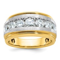 IBGoodman 14K Ring with White Rhodium 2 Carat Lab Grown Diamond VS SI+ G+ Complete Satin Men's view 1
