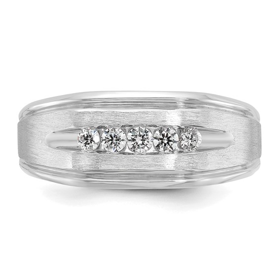 14kw IBGoodman Men's Polish/Satin/Grooved Lab Grown VS/SI+ G+ Dia Rin