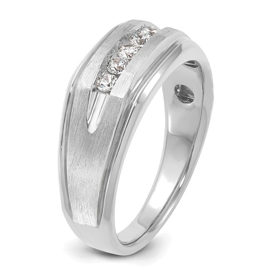 14kw IBGoodman Men's Polish/Satin/Grooved Lab Grown VS/SI+ G+ Dia Rin