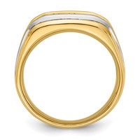 IBGoodman 14K Two-tone 0.50 Carat Lab Grown Diamond VS SI+ G+ Five Stone Complete Polished and Satin Men's Ring view 2