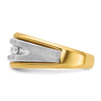 IBGoodman 14K Two-tone 0.50 Carat Lab Grown Diamond VS SI+ G+ Five Stone Complete Polished and Satin Men's Ring view 3