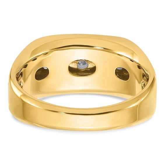 IBGoodman 14k Two-tone 1/2 carat Lab Grown Diamond VS/SI+ G+ Five Stone Complete Polished and Satin Men's Ring