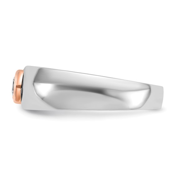  IB Goodman 14k Two-tone White/Rose Gold Mens 1/4 carat Diamond Complete Ring