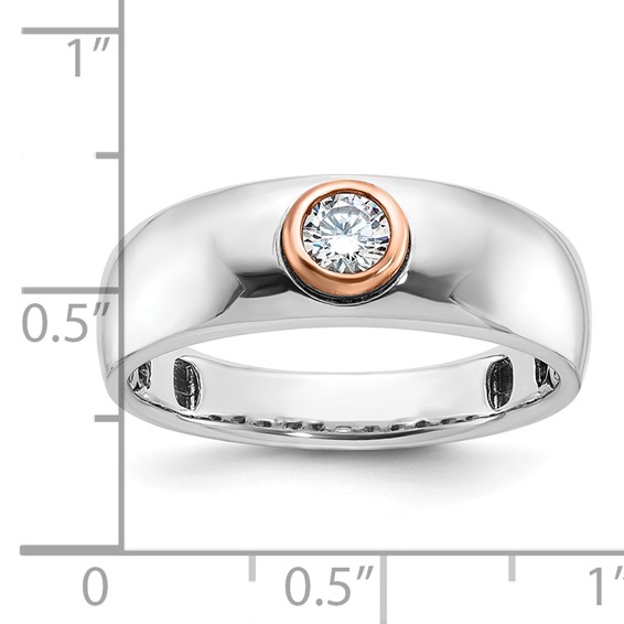  IB Goodman 14k Two-tone White/Rose Gold Mens 1/4 carat Diamond Complete Ring