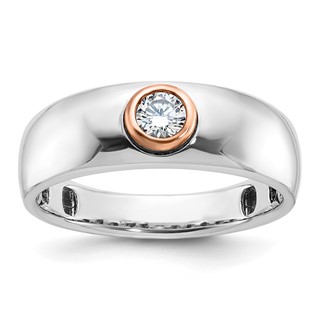  IB Goodman 14k Two-tone White/Rose Gold Mens 1/4 carat Diamond Complete Ring