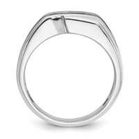 IBGoodman 14K White Gold Ring with Black Rhodium 0.50 Carat Lab Grown Diamond VS SI+ G+ Complete Polished Satin and Grooved Men's view 2