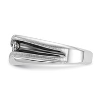 IBGoodman 14K White Gold Ring with Black Rhodium 0.50 Carat Lab Grown Diamond VS SI+ G+ Complete Polished Satin and Grooved Men's view 3