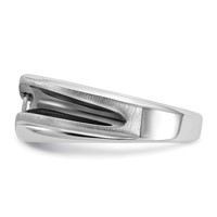 IBGoodman 14K White Gold Ring with Black Rhodium 0.20 Carat Lab Grown Diamond VS SI+ G+ Complete Polished Satin and Grooved Men's view 3