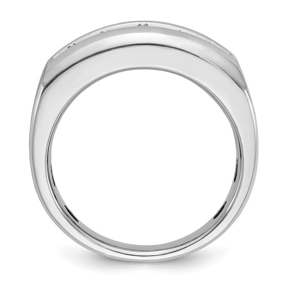 IBGoodman 14k White Gold Men's Polished and Satin 5-Stone Ring Mounting