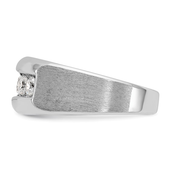IBGoodman 14k White Gold Men's Polished and Satin 5-Stone Ring Mounting