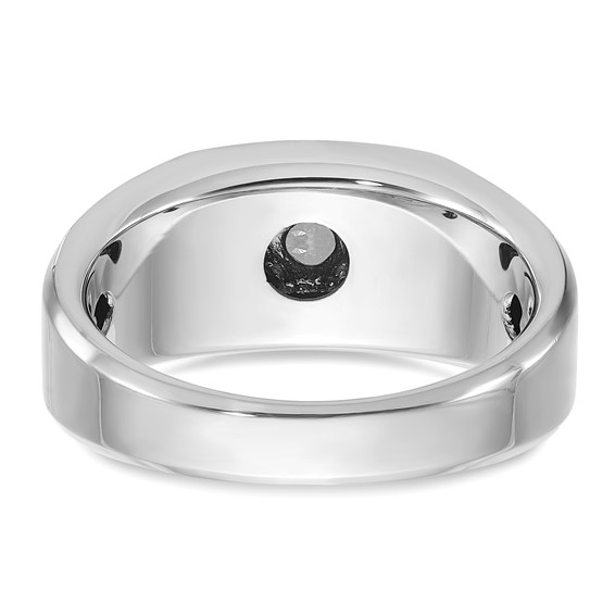 IB Goodman 14k Two-tone White/Rose Gold Mens Satin 1/3 carat Diamond Complete Ring