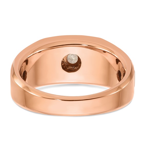 IB Goodman 14k Two-tone White/Rose Gold Mens 1/2 carat Black/White Diamond Complete Ring