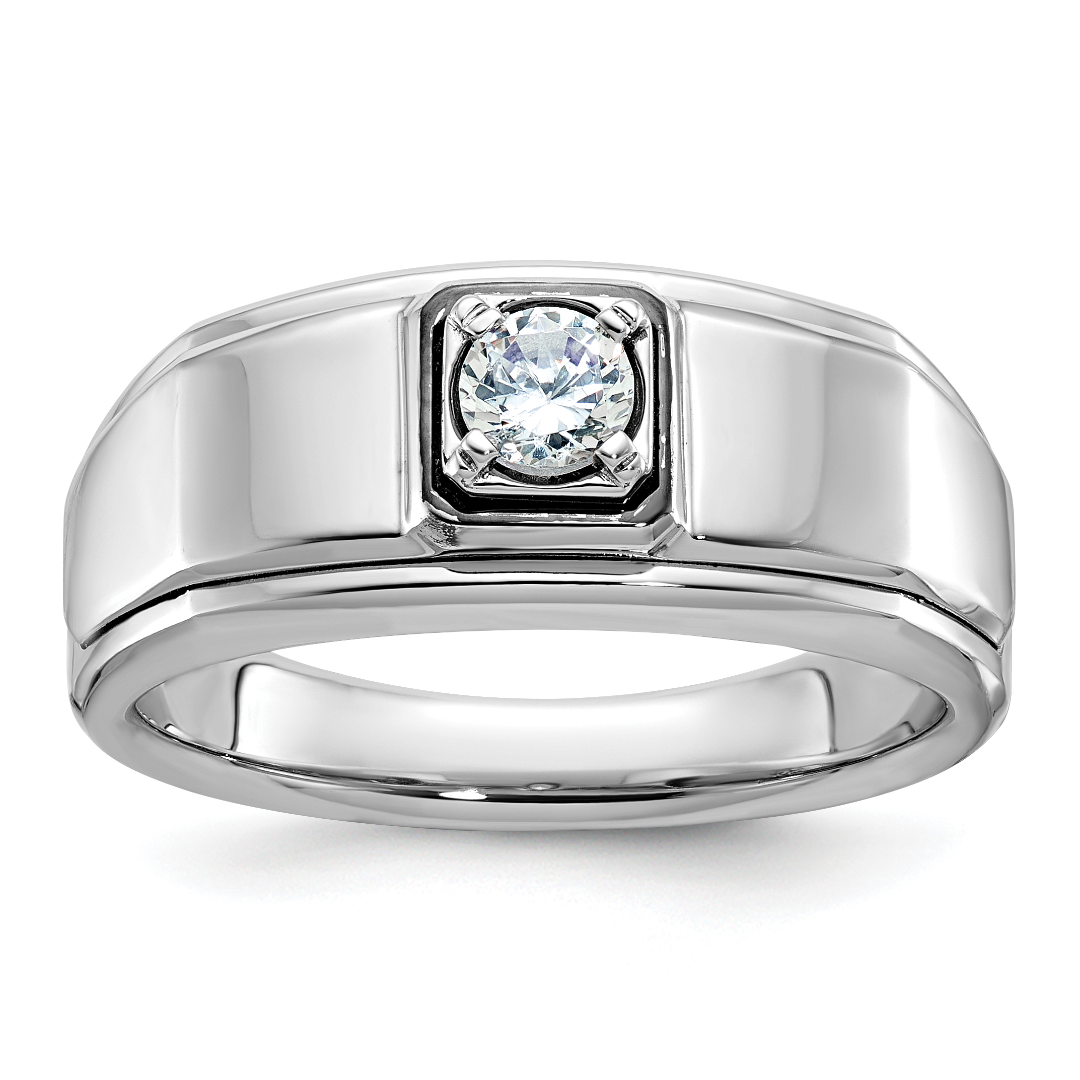 10k White Gold IBGoodman Men's Diamond Complete Ring (B64032-0WA)