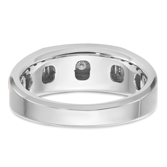 14k White & Rose Gold IBGoodman Men's Polished 5-Stone Diamond Ring