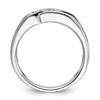 IB Goodman 14K White Gold Polished Satin and Grooved 5-Stone Mens Ring Mounting view 2