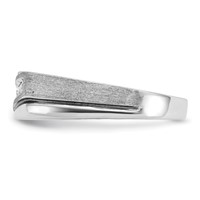 IBGoodman 14K White Gold Ring with Black Rhodium 0.25 Carat Lab Grown Diamond VS SI+ G+ Complete Polished Satin and Grooved Men's view 3