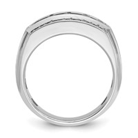 IBGoodman 14K White Gold 1.20 Carat Lab Grown Diamond VS SI+ G+ Complete Polished and Satin Three Row Men's Ring view 2