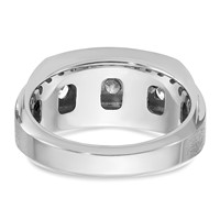 IBGoodman 14K White Gold 1.20 Carat Lab Grown Diamond VS SI+ G+ Complete Polished and Satin Three Row Men's Ring view 5