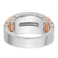 IBGoodman 14K Two Tone Rose and White Gold 1 Carat Lab Grown Diamond VS SI+ G+ Complete Two-Row Cut-Out Men's Ring view 5