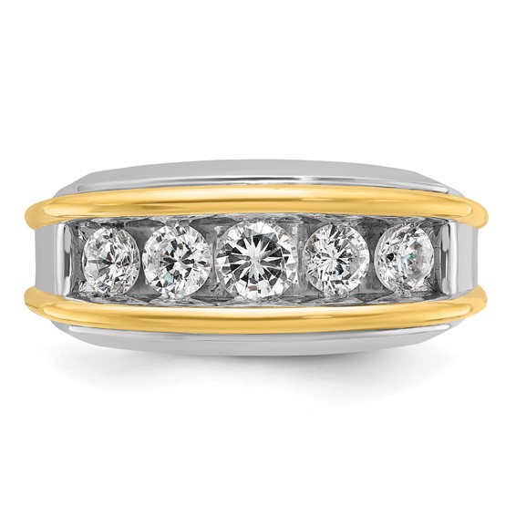 IBGoodman 14k Two-tone 1 1/2 carat Lab Grown Diamond VS/SI+ G+ Complete Men's Ring