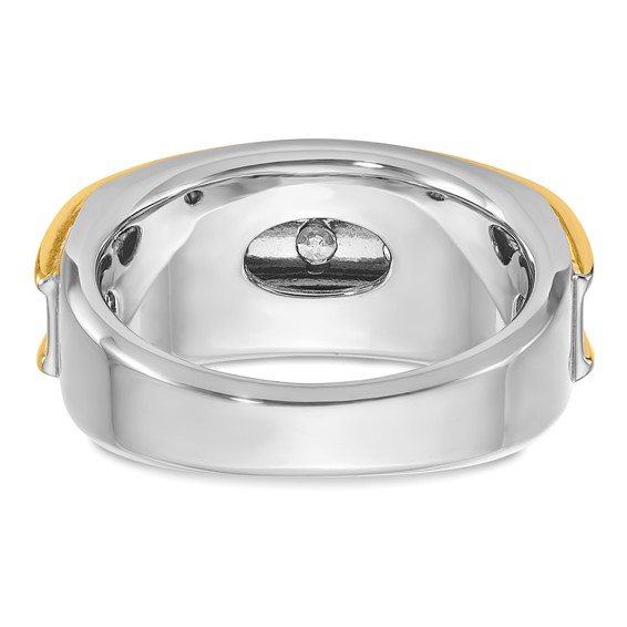 IBGoodman 14k Two-tone 1 1/2 carat Lab Grown Diamond VS/SI+ G+ Complete Men's Ring