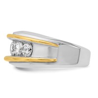 IBGoodman 14K Two-tone 2 Carat Lab Grown Diamond VS SI+ G+ Complete Men's Ring view 3