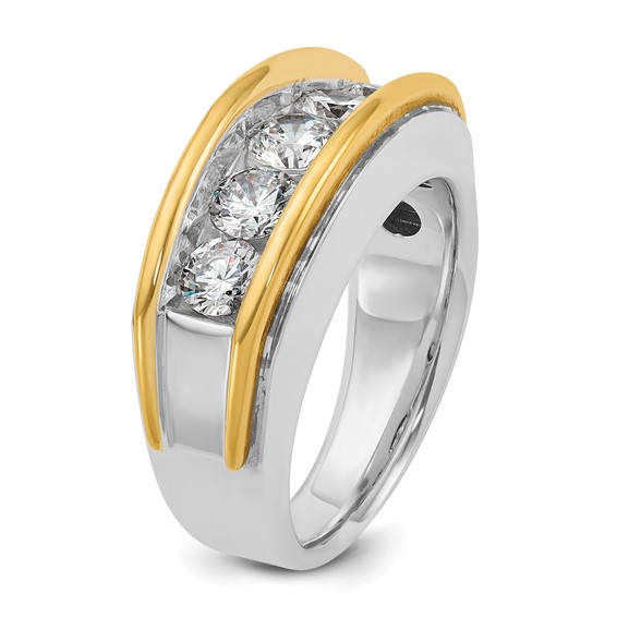 14k IBGoodman Men's Polished 5-Stone Ring Mounting