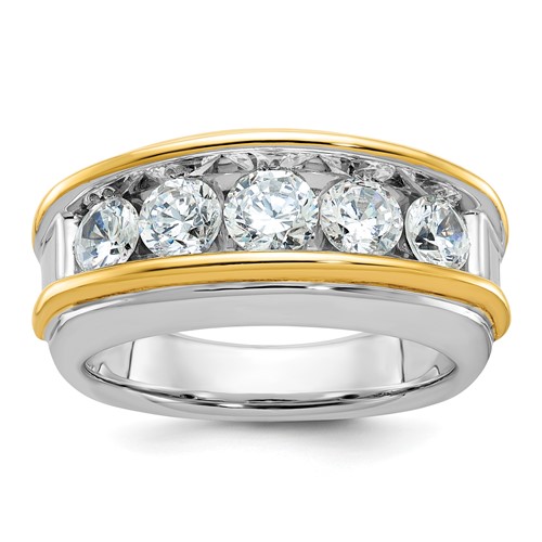 IBGoodman 14K Two-tone 2 Carat Lab Grown Diamond VS SI+ G+ Complete Men's Ring