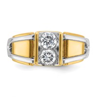 IBGoodman 14K Two-Tone 0.75 Carat Lab Grown Diamond VS SI+ G+ Complete Men's Ring view 4