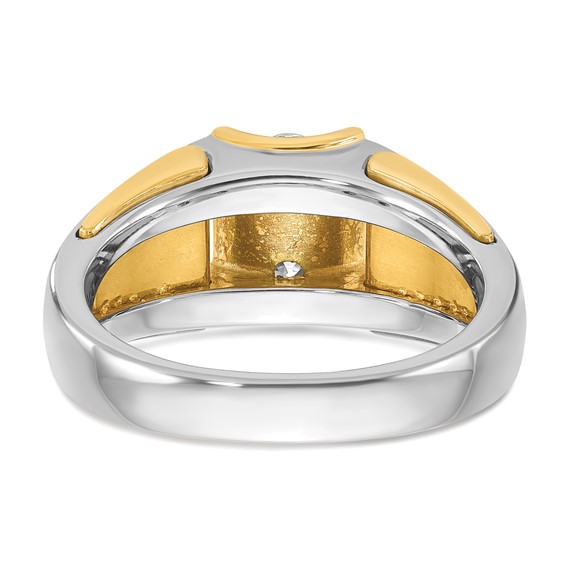 IBGoodman 14k Two-Tone 3/4 carat Lab Grown Diamond VS/SI+ G+ Complete Men's Ring