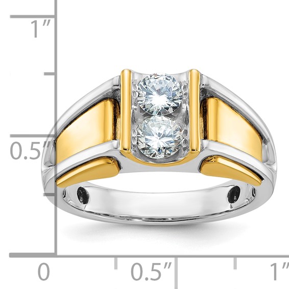 IB Goodman 14k Two-tone Mens 3/4 carat Diamond Complete Ring