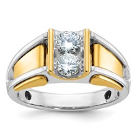 IBGoodman 14K Two-Tone 0.75 Carat Lab Grown Diamond VS SI+ G+ Complete Men's Ring view 1