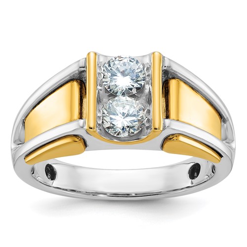 IBGoodman 14K Two-Tone 0.75 Carat Lab Grown Diamond VS SI+ G+ Complete Men's Ring