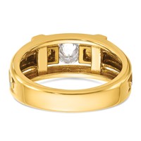 IBGoodman 14K Two Tone 0.50 Carat Lab Grown Diamond VS SI+ G+ Complete Polished Satin and Cut Out Men's Cross Ring view 5