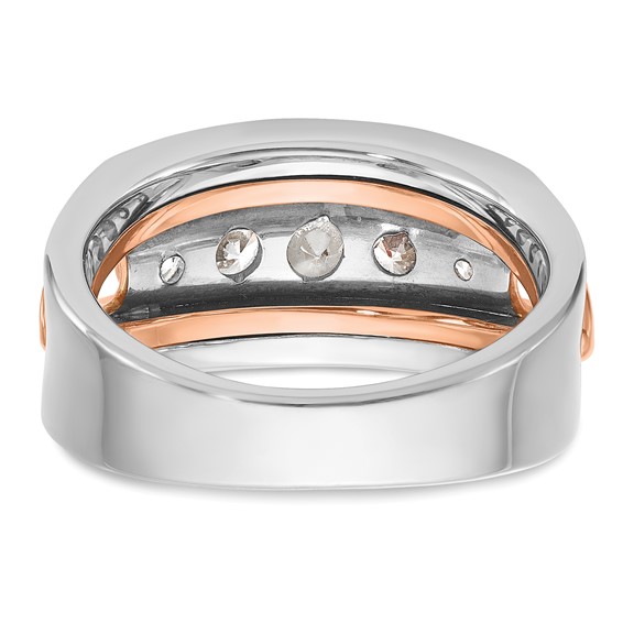 IBGoodman 14k Two-tone Men's Polished Cut-Out 5-Stone Ring Mounting