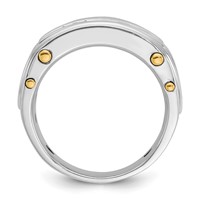 IBGoodman 14K Two-tone 1 Carat Lab Grown Diamond VS SI+ G+ Five Stone Complete Polished and Cut Out Men's Ring view 2