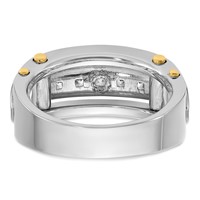 IBGoodman 14K Two-tone 1 Carat Lab Grown Diamond VS SI+ G+ Five Stone Complete Polished and Cut Out Men's Ring view 5