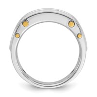 IBGoodman 14K Two-tone 0.50 Carat Lab Grown Diamond VS SI+ G+ Five Stone Complete Polished and Cut Out Men's Ring view 2