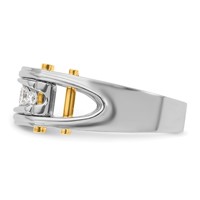 IBGoodman 14K Two-tone 0.50 Carat Lab Grown Diamond VS SI+ G+ Five Stone Complete Polished and Cut Out Men's Ring view 3