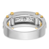 IBGoodman 14K Two-tone 0.50 Carat Lab Grown Diamond VS SI+ G+ Five Stone Complete Polished and Cut Out Men's Ring view 5