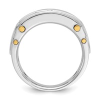 IBGoodman 14K Two-tone 1 Carat Lab Grown Diamond VS SI+ G+ Five Stone Complete Polished and Cut Out Men's Ring view 2