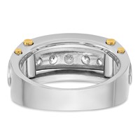 IBGoodman 14K Two-tone 1 Carat Lab Grown Diamond VS SI+ G+ Five Stone Complete Polished and Cut Out Men's Ring view 5